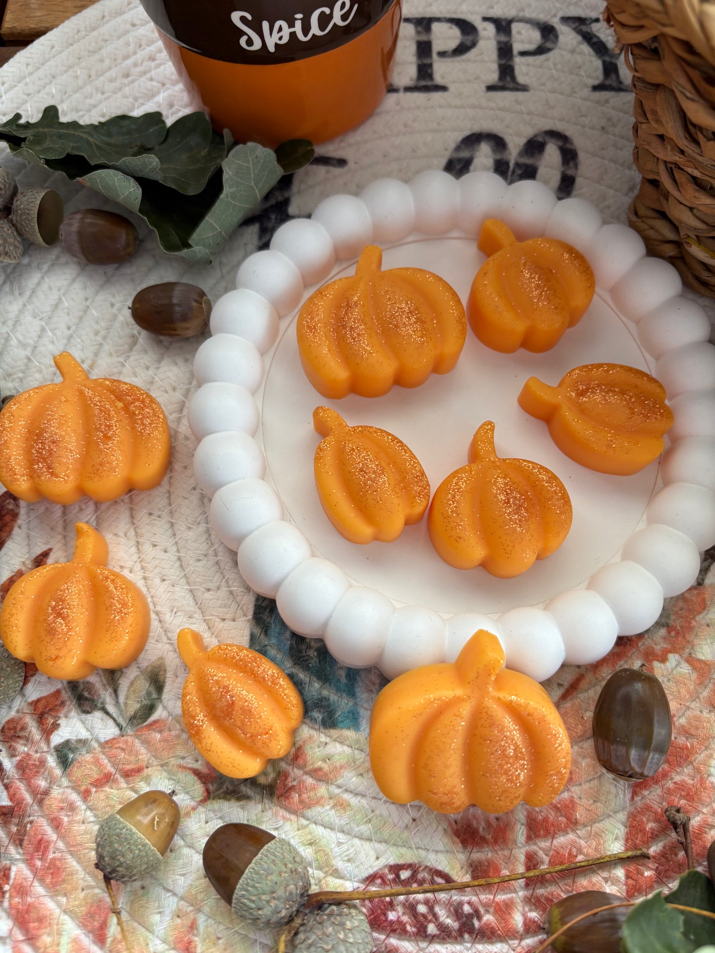 Wax Melts Calabazas Otoñales con Bioglitter