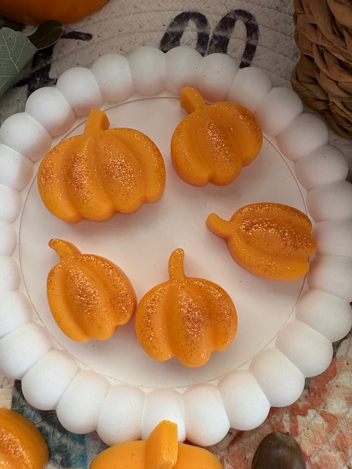 Wax Melts Calabazas Otoñales con Bioglitter