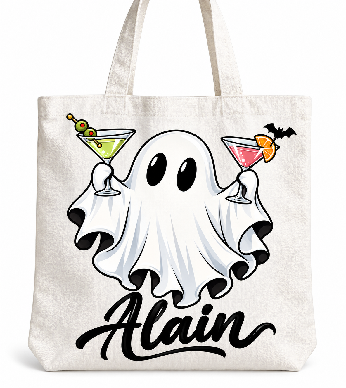 Bolsa tote bag con fantasmita y tu nombre