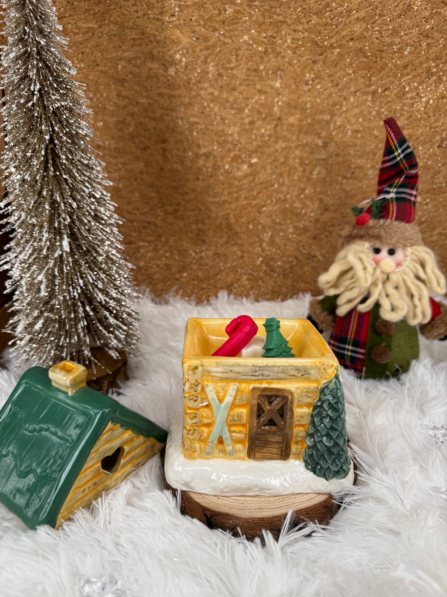 Quemador de cera CASITA NAVIDEÑA