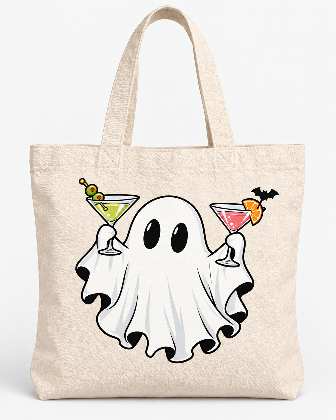 Bolsa tote bag crema con cremallera y fantasmita  party dos Martinis
