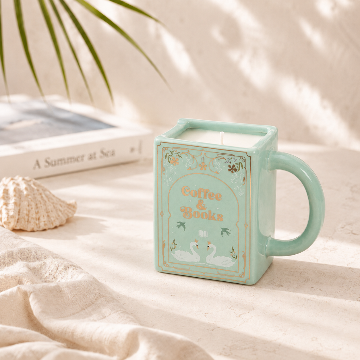 VELA TAZA COFFEE & BOOKS aroma melón🍈📚